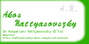 akos mattyasovszky business card